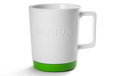 Фарфоровая кружка Skoda Mug with Green Silikone Pad, White/Green